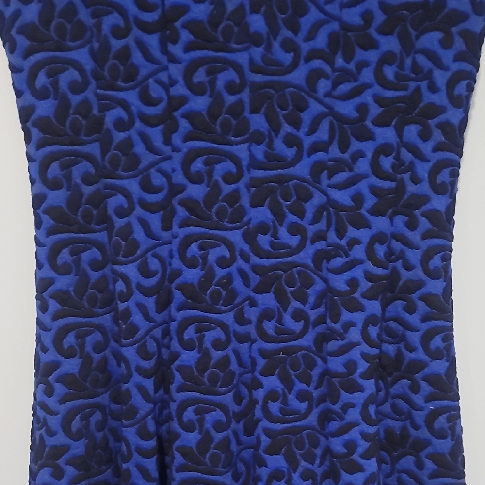 Chic Blue Patterned Mini Dress - Picture 5 of 12
